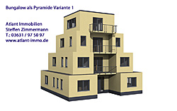 Einfamilienhaus-Bungalow als Pyramide 243 - Variante 1 Ansicht 1